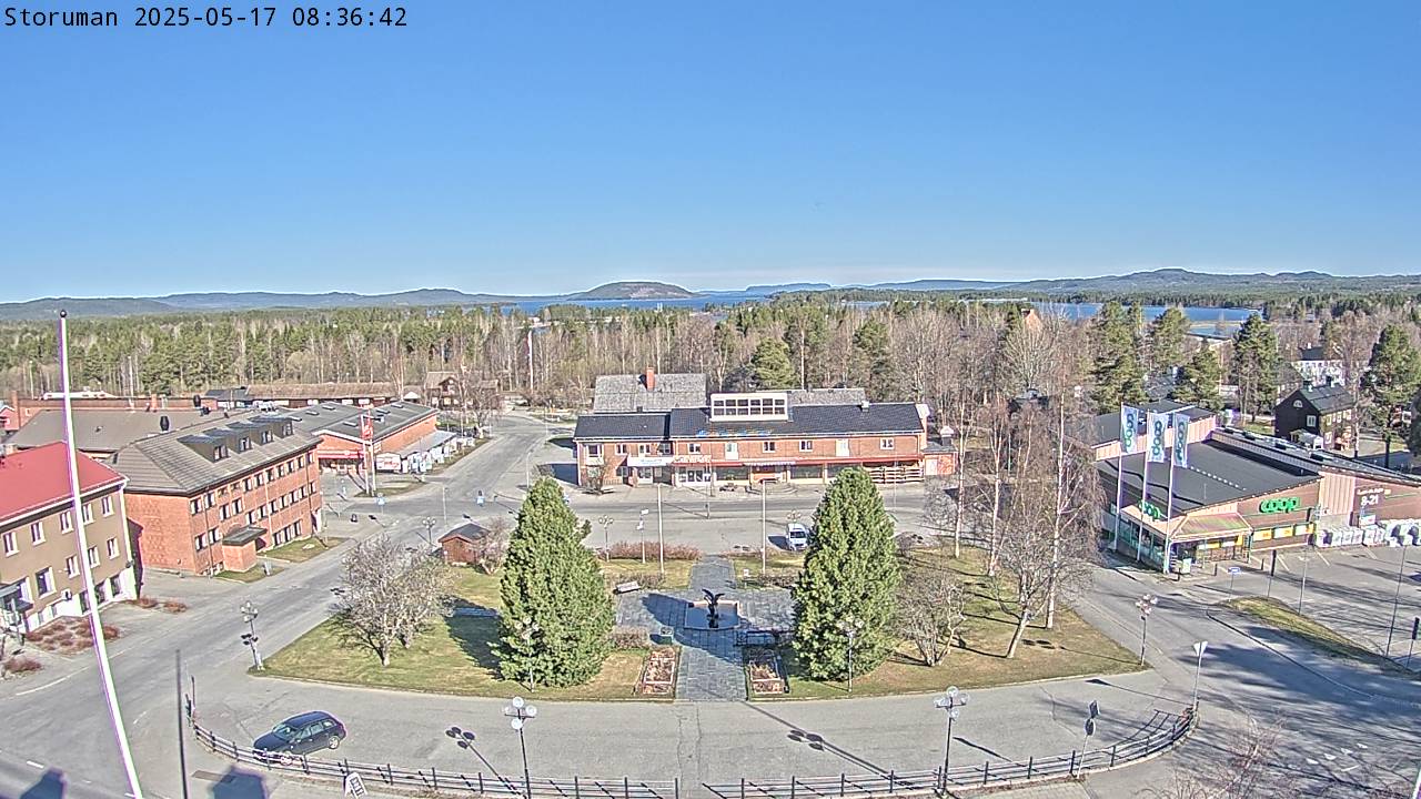 Wetter und Webcam Storuman / Blick auf das Gemeindezentrum / Gemeinde