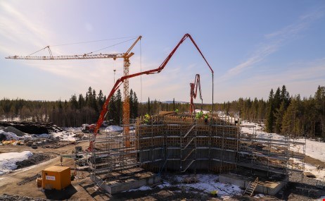 Bild från bygget av triangelspåret