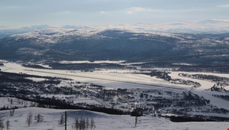 Vy över Hemavan från skidområdet