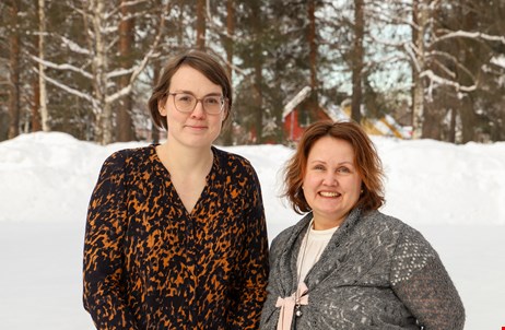 På bilden syns Malin Svensson, ordförande för ILC och Linda Stenman, koncernchef för Storumans kommun.