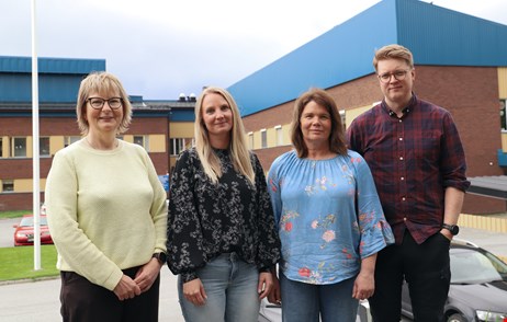 På bilden syns från vänster: Katarina Sjöström Lönnback, Ida Hemfjäll, Maria Fransson och Erik Wennstig Winka. 