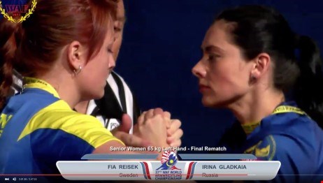 Fia Reisek har tagit ännu ett VM-guld i armbrytning.
